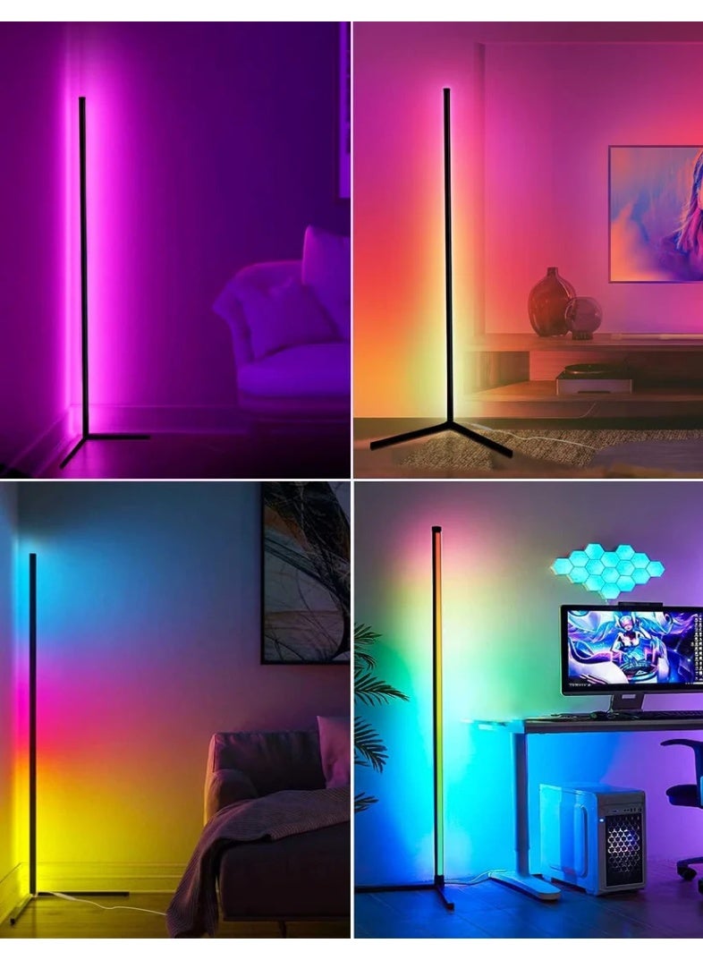مصباح أرضي زاوية LED RGB متعدد الألوان مع جهاز تحكم عن بعد - Image 1